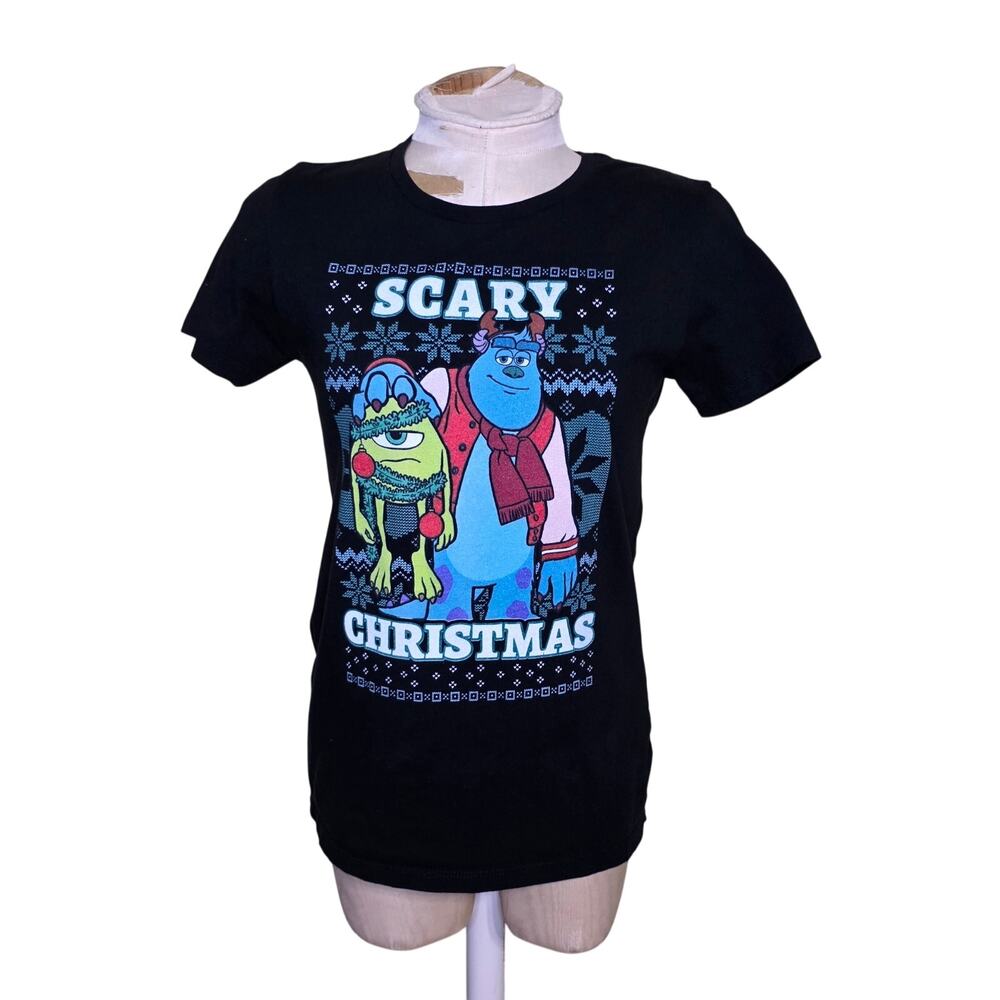Disney Pixar Monsters, Inc. Scary Christmas Womens T-Shirt Size Large cartoon‎